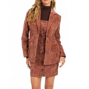 NEW SAGE & CLARE oui oui printed velvet blazer in pink